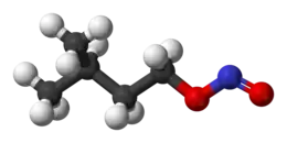 Ball-and-stick model of amyl nitrite