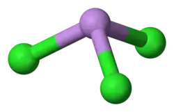 Ball-and-stick model of arsenic trichloride