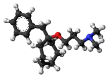 Ball-and-stick model of the bencyclane molecule