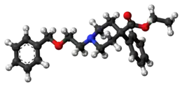Ball-and-stick model of the benzethidine molecule