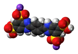 Space-filling model of the component ions of bisdisulizole disodium