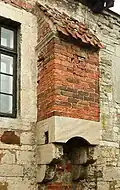 Exterior view of garderobe at Campen Castle