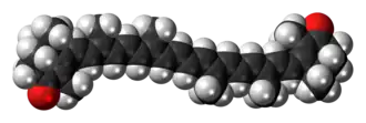 Space-filling model of the canthaxanthin molecule