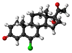 Ball-and-stick model of the delmadinone molecule