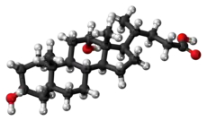 Ball-and-stick model of deoxycholic acid
