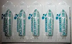 Sintofarm (diclofenac) for suppository administration