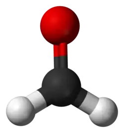 Ball and stick model of formaldehyde