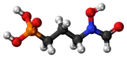Ball-and-stick model of the fosmidomycin molecule