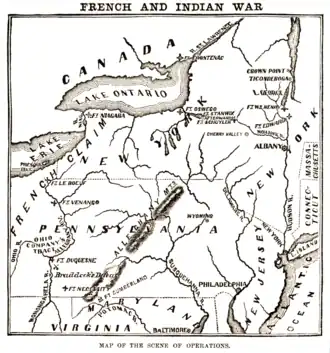 Map showing an area of the Northeastern United States from Virginia to Canada