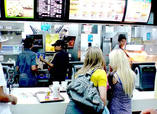 Students buying fast food