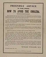 How to avoid the cholera leaflet; Aberystwyth; August 1849