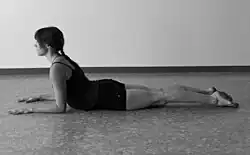 Yin Yoga's Sphinx pose, an easier variant, used in long holds