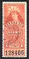 Canada 1897 $1 electric light inspection stamp from the Lady of the Lightbulbs issue