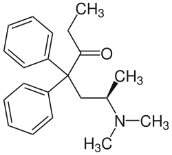 Chemical structure of levomethadone.