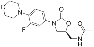 Skeletal formula of linezolid