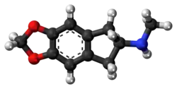 Ball-and-stick model of the MDMAI molecule