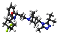 Ball-and-stick model of the maraviroc molecule