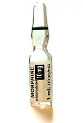 1 milliliter ampoule containing 10&nbsp;mg of morphine.