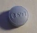 220&nbsp;mg tablet of naproxen sodium. Imprint L490 (upside-down). Round, light blue tablet.[17]