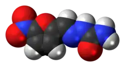 Space-filling model of the nitrofural molecule