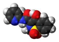 Space-filling model of the piroxicam molecule
