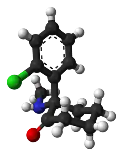 (S)-Ketamine ball-and-stick model