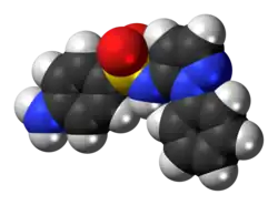 Space-filling model of the sulfaphenazole molecule