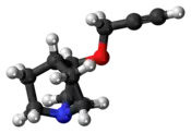 Ball-and-stick model of the talsaclidine molecule
