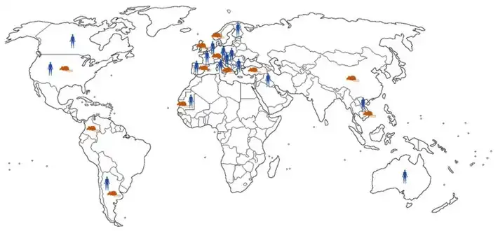 Geographic distribution of LCMV infections[31]