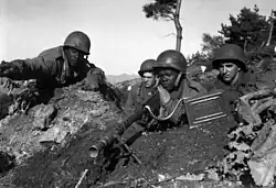 American soldiers on the battle front of the Korean War
