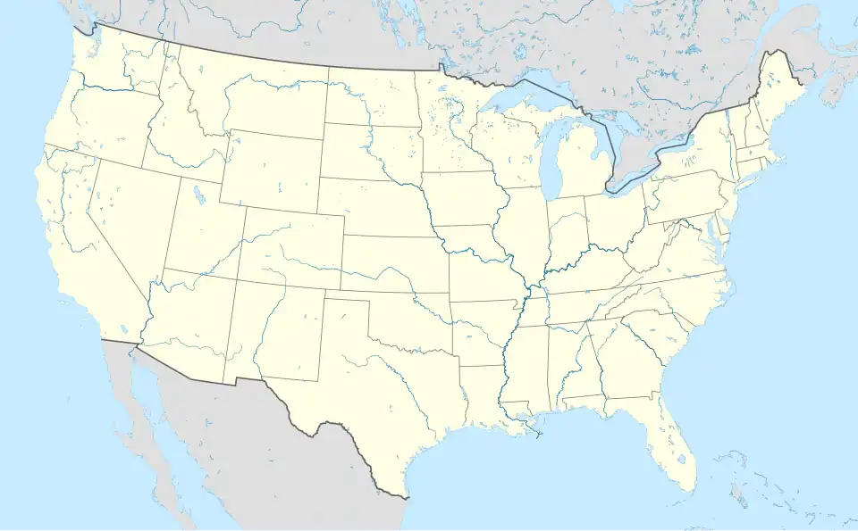 A map of the United States with locations marked