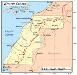 Map of Western Sahara