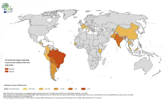 Case notification rate per 100,000 population,July 2025[118]