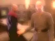 Benjamin Sisko and Akorem Laan confer with Prophets