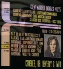 Beverly Crusher's personnel file