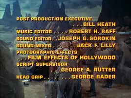 Bill Heath's official end roll credit.