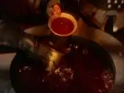 Bloodwine scooped from barrel