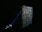 Borg cube destroys the Melbourne