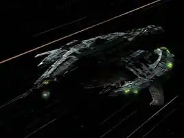 Gor's ship at warp