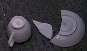 Broken tea cup