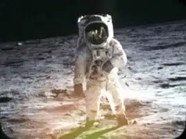 Aldrin photographed on the moon's surface