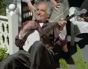 Caretaker with banjo