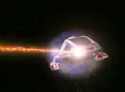 Cochrane damaged by phaser fire