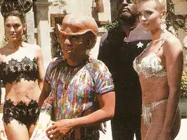 Miller as a dabo girl (left)