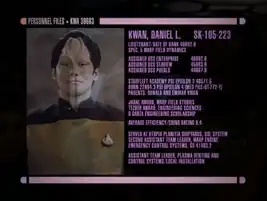 Kwan's personnel file