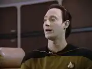 Data trying to laugh
