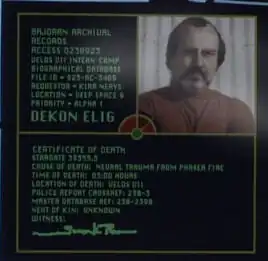 Dekon Elig, death certificate