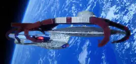 USS Enterprise-D docked at Earth Station McKinley