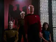 Enterprise-D crew in Q court