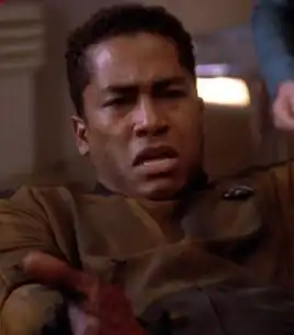 ... as a badly burned crewmember